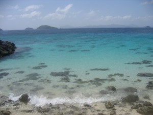 Rocks, white sand ,clear view of the sea cagdanao