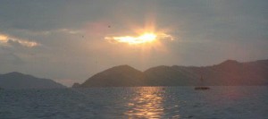 Crepuscular rays cagdanao island