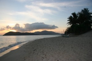 Powdery white sand